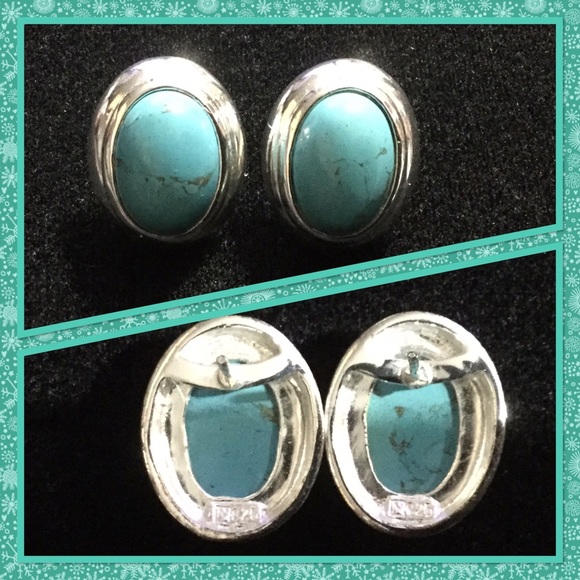 925 sterling silver turquoise earrings - Picture 2 of 3